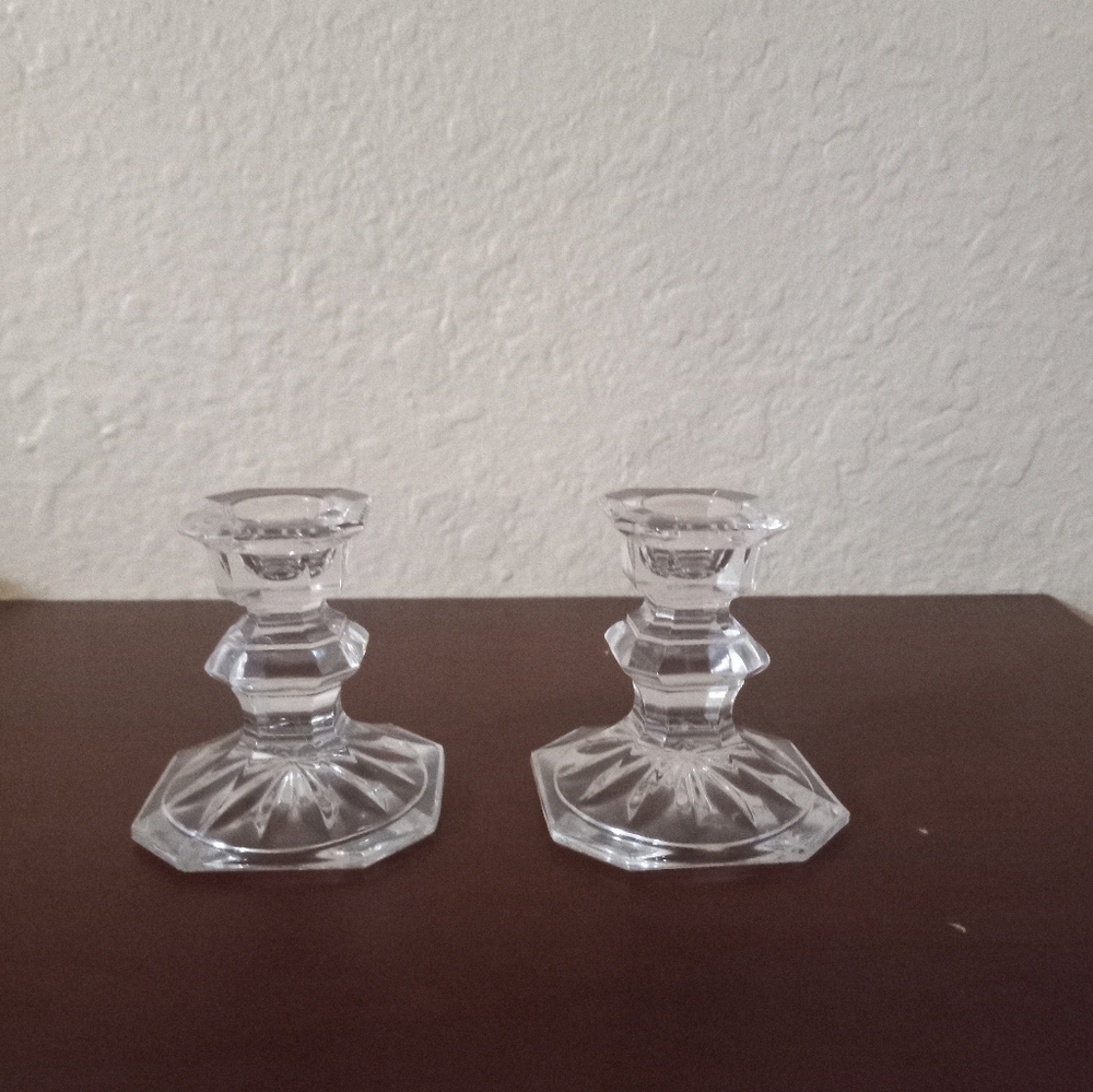 Mikasa brand, crystal candle holders, a pair  - EXCELLENT CONDITION.